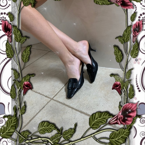$150 ⭐️NEW⭐️Cole Haan Black Leather Kitten Mules - Picture 4 of 14